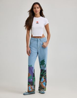 Women's Lee® x Ruohan Wang Baby Tee in White alternative view 3