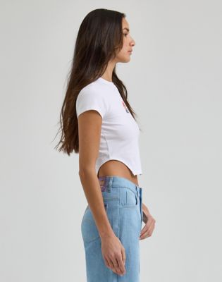 Women's Lee® x Ruohan Wang Baby Tee in White alternative view 4