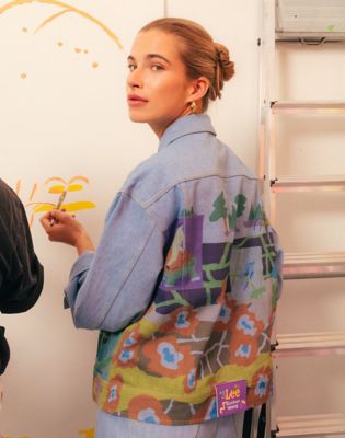 Women's Lee® x Ruohan Wang Rose Garden Print Denim Rider™ Jacket in Light Shade