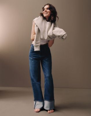 Stella Selvedge Denim Wide Leg Jean in Richter