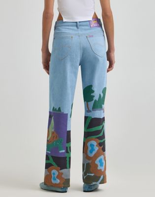 Women's Lee® x Ruohan Wang Rose Garden Print Wide Leg Jean in Light Shade alternative view 4