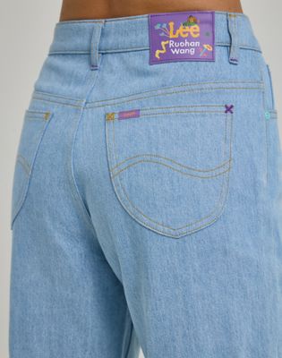 Women's Lee® x Ruohan Wang Rose Garden Print Wide Leg Jean in Light Shade alternative view 6