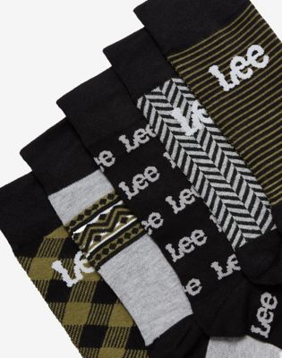 5-Pack Gift Socks in Grey Marl Black Green