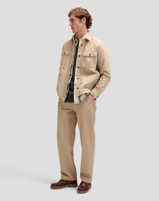 Workwear Loose Lightweight Chino Trousers in Perfect Khaki