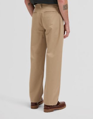 Workwear Loose Lightweight Chino Trousers in Perfect Khaki