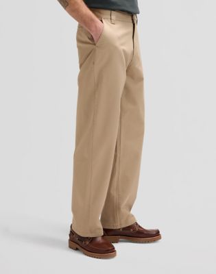 Workwear Loose Lightweight Chino Trousers in Perfect Khaki