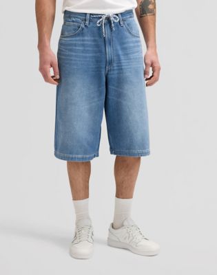 Loose Drawstring Jort in Mid Stone