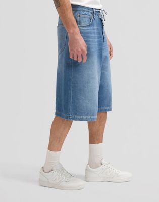 Loose Drawstring Jort in Mid Stone