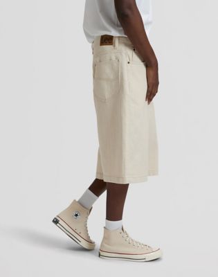 Loose Drawstring Jort in Natural Greige