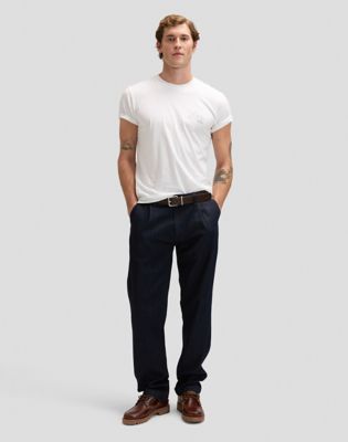 Relaxed Pleated Lightweight Chino Trousers in Rinse