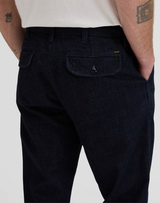 Relaxed Pleated Lightweight Chino Trousers in Rinse