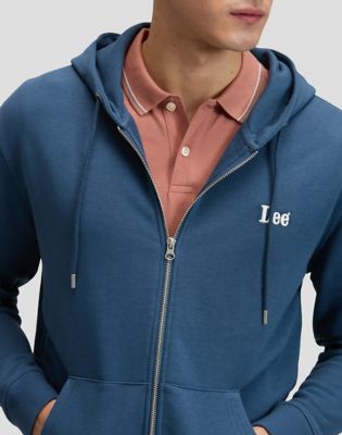Regular Lee Essential Full Zip Hoodie in Academy Blue