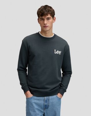 Regular Wobbly Lee Sweatshirt in Washed Black