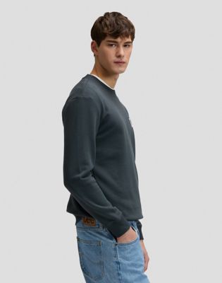 Regular Wobbly Lee Sweatshirt in Washed Black
