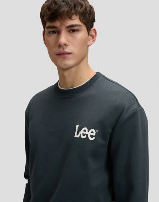 Regular Wobbly Lee Sweatshirt in Washed Black