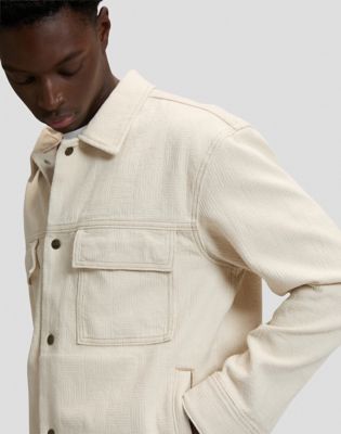 Regular Jacquard Jacket in Natural Greige