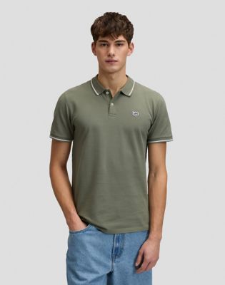 Regular Pique Polo in Lichen Olive