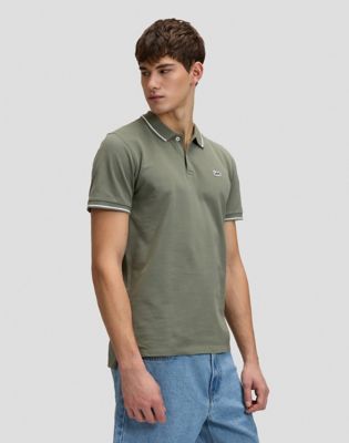 Regular Pique Polo in Lichen Olive