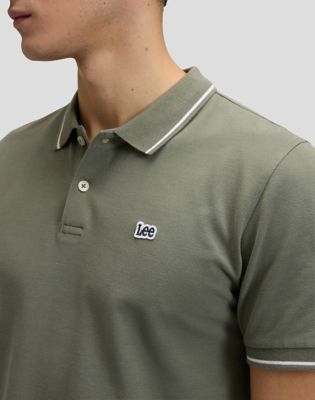 Regular Pique Polo in Lichen Olive