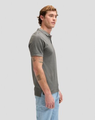 Regular Garment Dye Polo in Static Gray