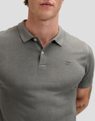 Regular Garment Dye Polo in Static Gray