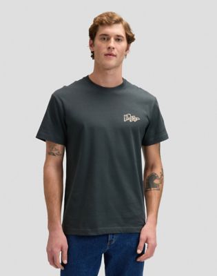 Regular Lee Flag Tee in Washed Black