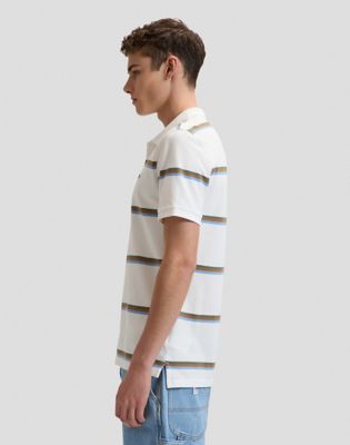 Regular Pique Polo in Halogen Safari Stripe