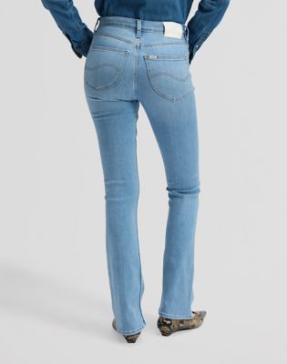 Lee Dames Regular Fit Bootcut Jean, Zwart, 36 kort