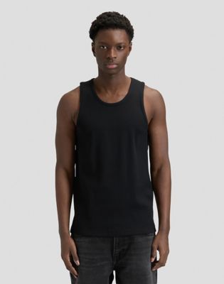 Slim Ribbed Tank in Black