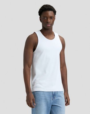 Slim Ribbed Tank in Bright White