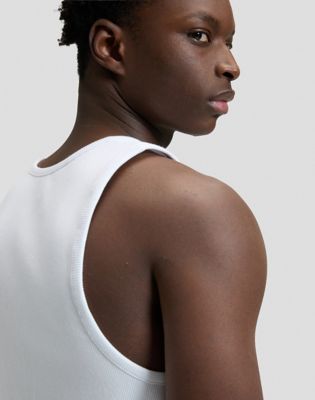 Slim Ribbed Tank in Bright White