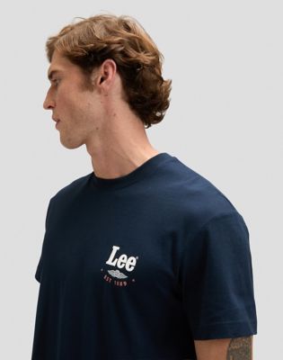 Regular Lee Stamp Tee in Rivet Navy