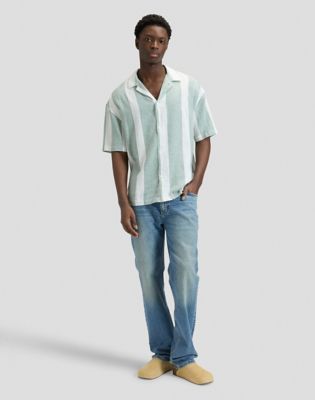 Relaxed Lightweight Resort Shirt in Desert Sage Stripe