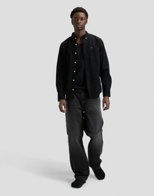 Regular Lightweight Button Down Shirt in Black