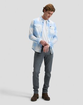 Regular Clean Western Shirt in Halogen Ombre Plaid