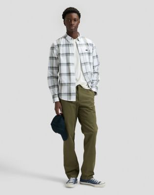 Regular Lightweight Button Down Shirt in Lichen Navy Plaid