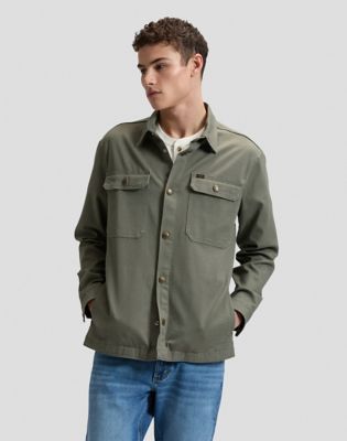 Relaxed 2 Pocket Overshirt in Lichen Olive