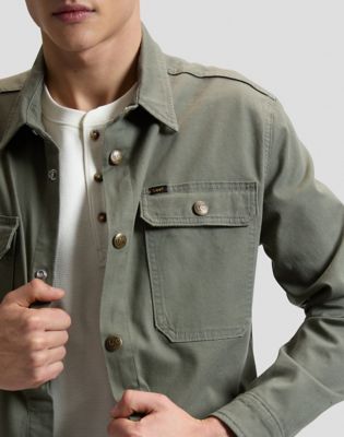 Relaxed 2 Pocket Overshirt in Lichen Olive
