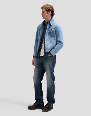 Regular Leesure Shirt in Indigo Railroad Texture