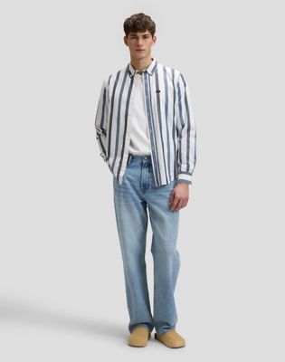 Regular Lightweight Button Down Shirt in Tonal Rivet Navy Stripe
