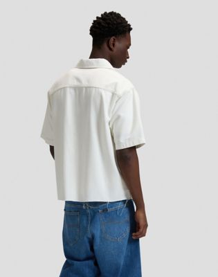 Lee Loose Zip Denim Shirt White, Lee
