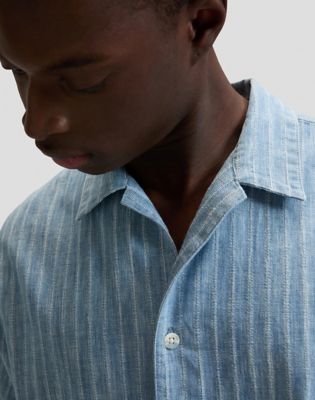 Loose Novelty Resort Shirt in Mid Wash