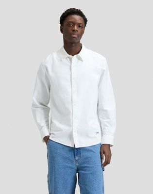 Workwear Relaxed No Pocket Button Down Shirt in Bright White