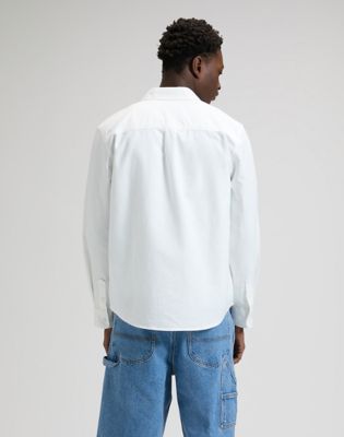 Lee Workwear Relaxed No Pocket Button Down Shirt Bright White, Lee