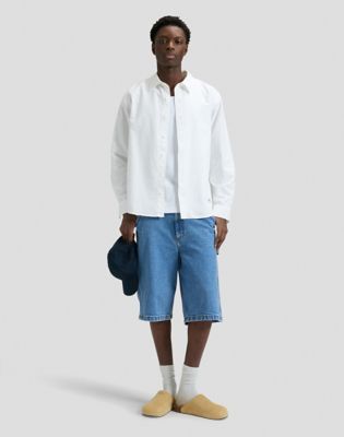 Workwear Relaxed No Pocket Button Down Shirt in Bright White