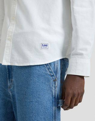 Workwear Relaxed No Pocket Button Down Shirt in Bright White
