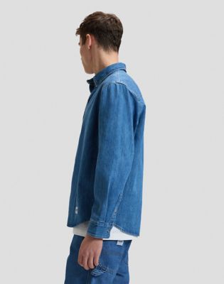Workwear Relaxed No Pocket Button Down Shirt in Edgar