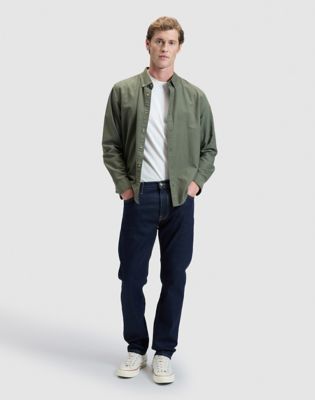 Workwear Relaxed No Pocket Button Down Shirt in Oak Moss