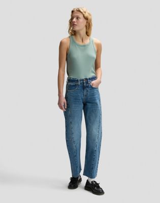 LEE Denim bleu femmes casual grande capacité sac fourre-tout jean Beige