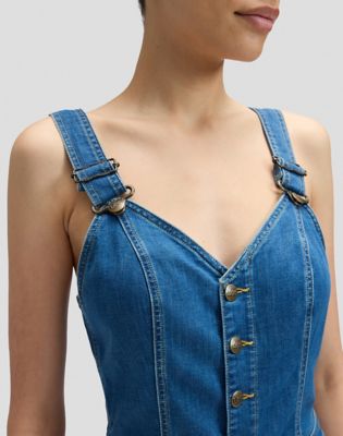 Slim Lightweight Cut Out Jumpsuit in Blue Arrow